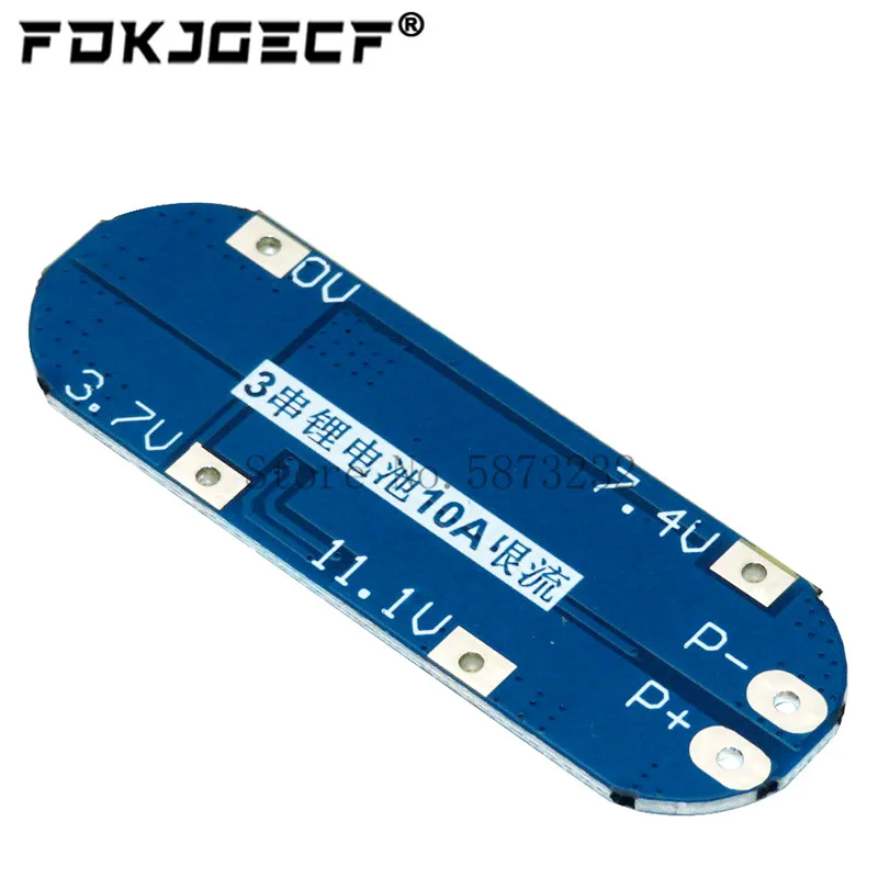 3S 10A 11.1V 12V 12.6V Lithium Battery Charger Protection Board Module for 18650 Li-ion Lipo Battery Cells BMS 3.7V