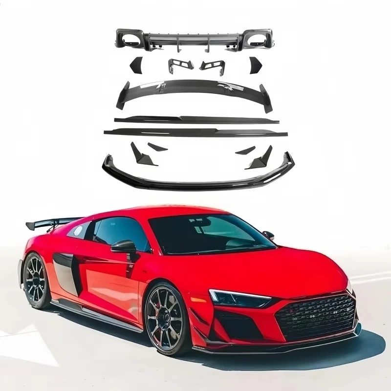 Carbon Fiber Front and Rear Lip Diffusers Side Skirts Spoiler Wing for Audi R8 2022-2024 Model to Upgrade Performance