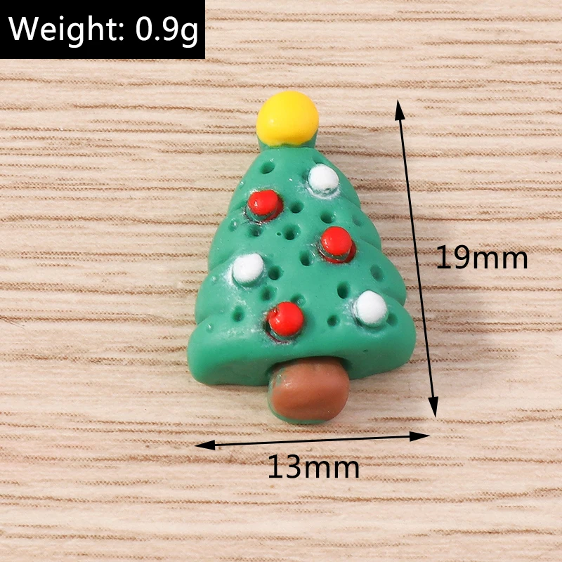 10 Stück 10x12mm Cartoon-Weihnachtsmann-Cabochons aus Kunstharz für die Schmuckherstellung, DIY-Haarschmuck und Bastelzubehör – Detail 16