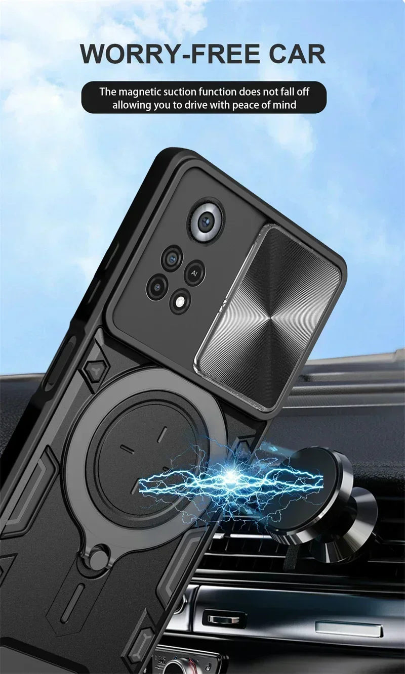 Casing penutup belakang ponsel Xiaomi Pocophone X4 Pro 5G, casing ponsel Armor kamera geser untuk POCO X4 Pro poco x4pro x 4 pro 5g