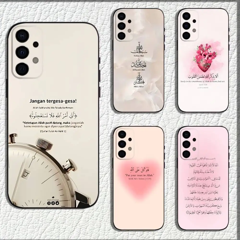 

Arabic Quran Muslim Quotes Phone Case For Samsung Galaxy A73,72,71,A52,51,40,41,A22,A32,31,A13,12,Note20 Soft Black Shell