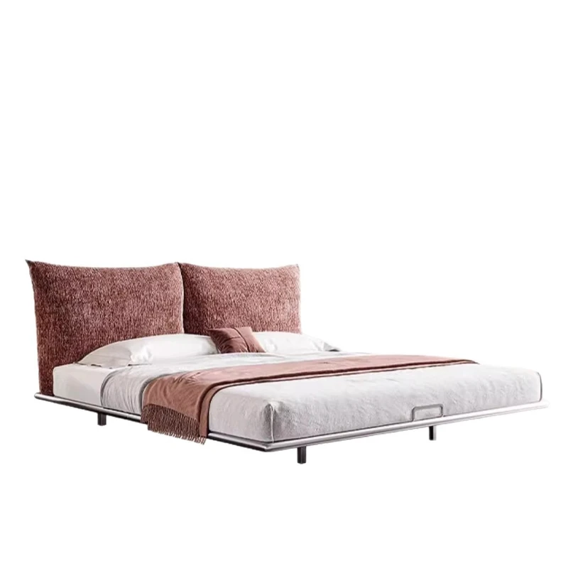 

Italian minimalist suspension bed master bedroom high-end fabric bed 1.8 meters