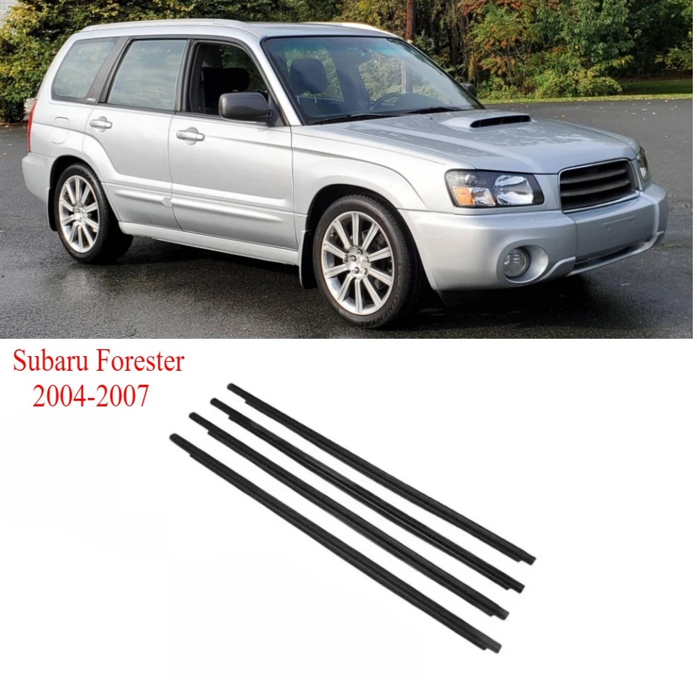 

4 Piece Black Outside Window Glass Rubber for Subaru Forester 2004-2007 Weatherstrip for Ranger Glass Outer Laminate 61280SA010