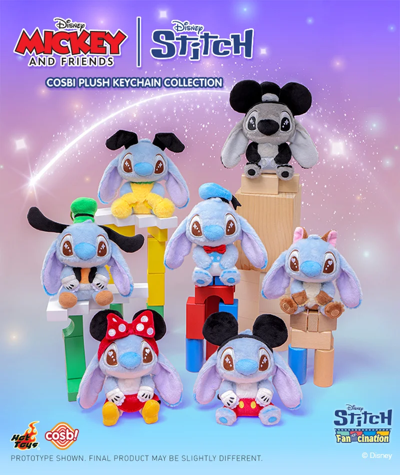 

Горячие игрушки Stitch Maniac Series слепая коробка Микки и друзья Stitch Cosbi плюшевая кукла кулон рождественские каваи креативные подарки