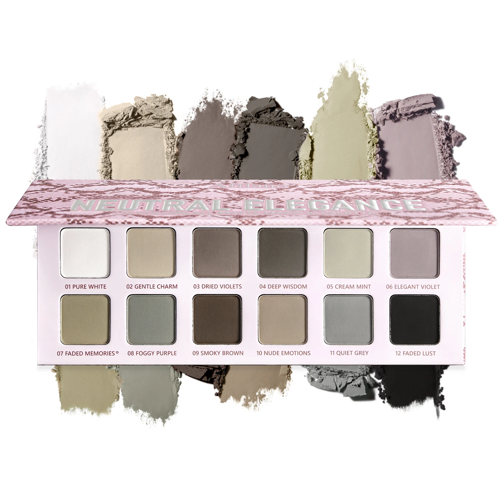ALL Matte Eyeshadow Palette- 12 Colors Cool-Toned Eye Shadows Pallet-Natural Soft Eye Makeup Compact for Mature Woman