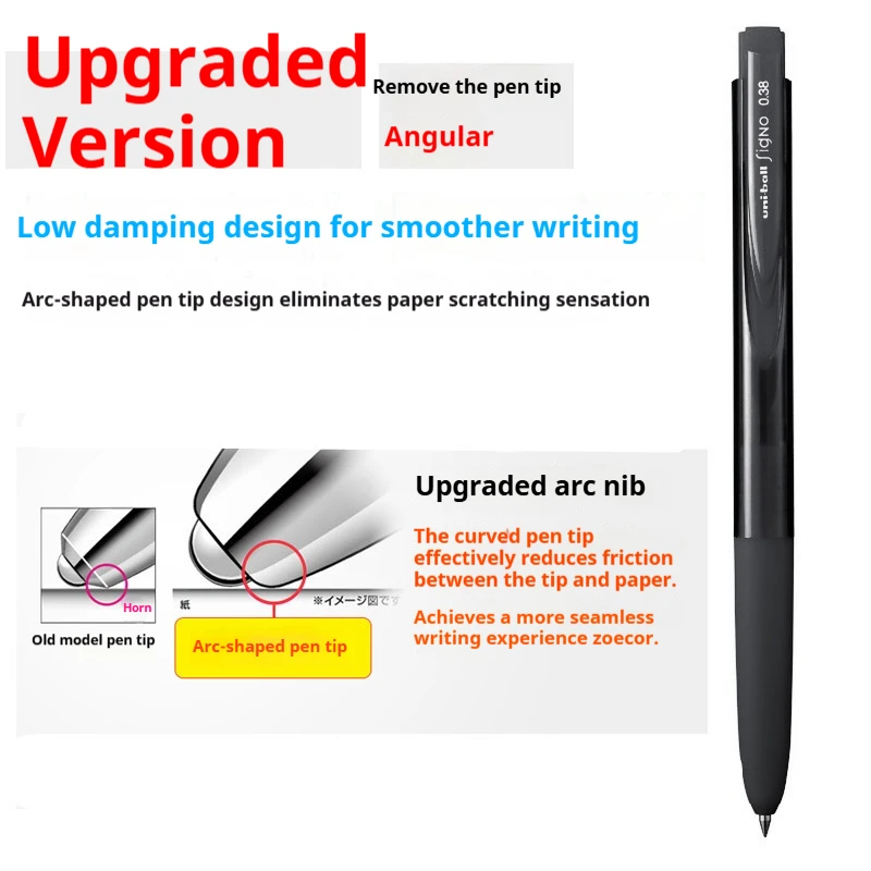 Mitsubishi uni Signo UMN155 Gel Pen,0.38/0.5Fine Tip Black/Red/Blue Quick-Dry,Smooth Writing,Low Friction for homework,Exam,Work