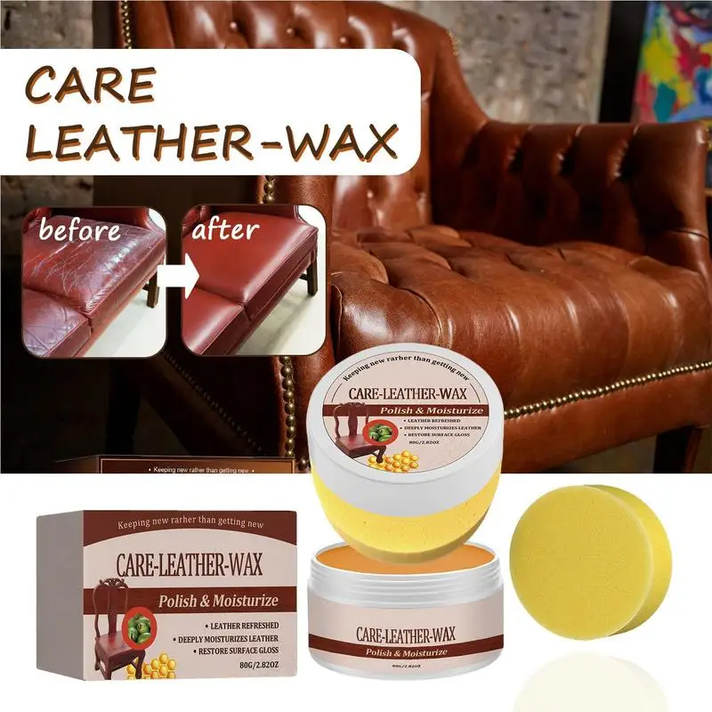 80g Leather Cream Beeswax Shoes Boots Leather Filling Paste Car Seat Home Leather Restoration Cream Accessories For The Car