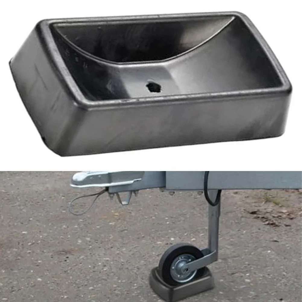 Caster Support Rubber Trailer Chock For Secure Parking Black Stability For Outdoor Use Wide Application For RVs ﻿Roller Stopper