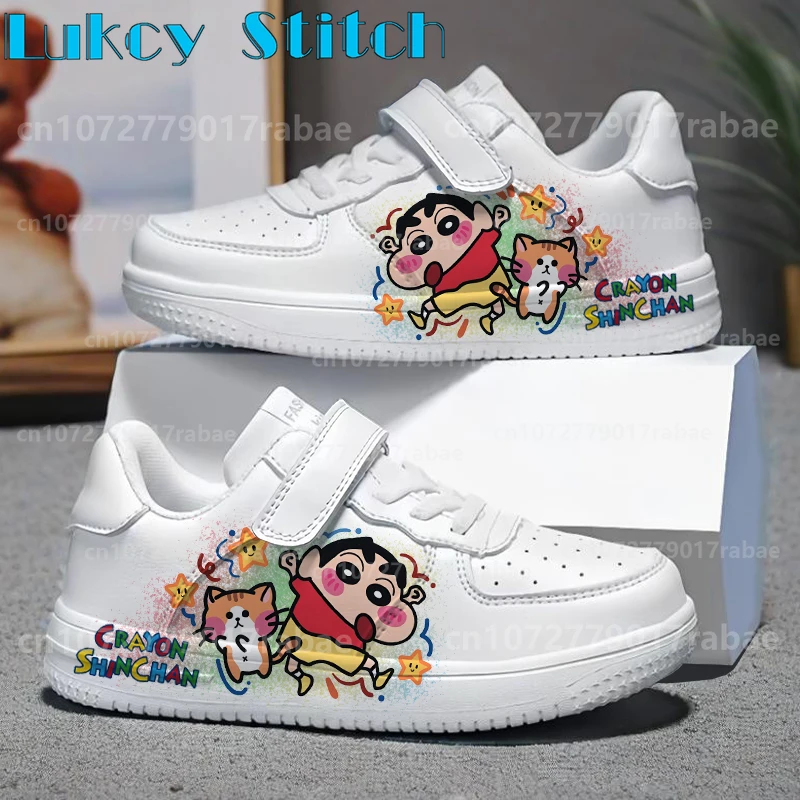 Nuevo superventas, zapatos con estampado de crayón Shin de dibujos animados para niños, niñas, jóvenes estudiantes, zapatos casuales de suela blanda, regalo de Navidad