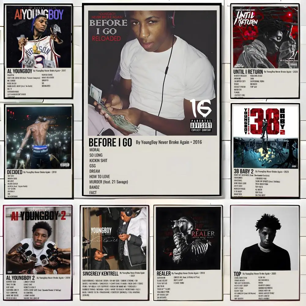 hiphop rapper n-nBA YoungBoy Poster Wall Art Print Decorative Mural Home Decor Gift Unframed