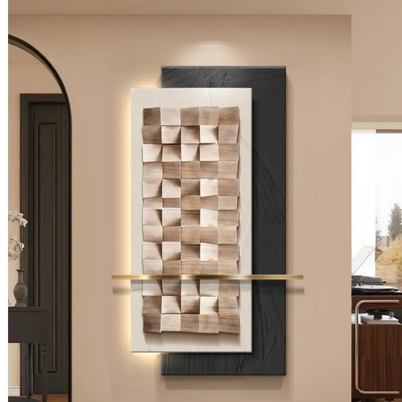 3D high-end feeling, lobby decorative art painting, living room vertical version, wall lamp painting, corridor hanging painting