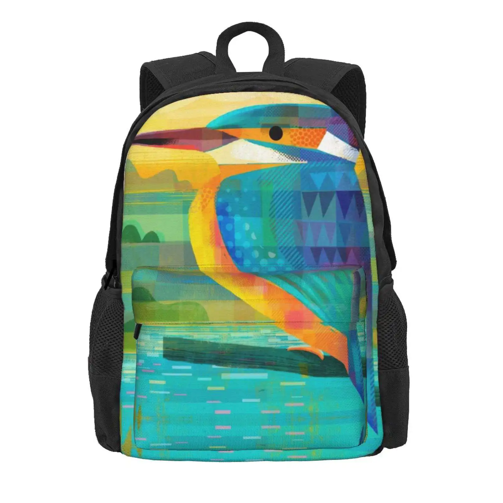 Kingfisher Hot Sale Schoolbag Backpack Fashion Bags Gareth Lucas Baluga Narwhal Whale Owls Birds Digitalart Fashion Tshirtshop