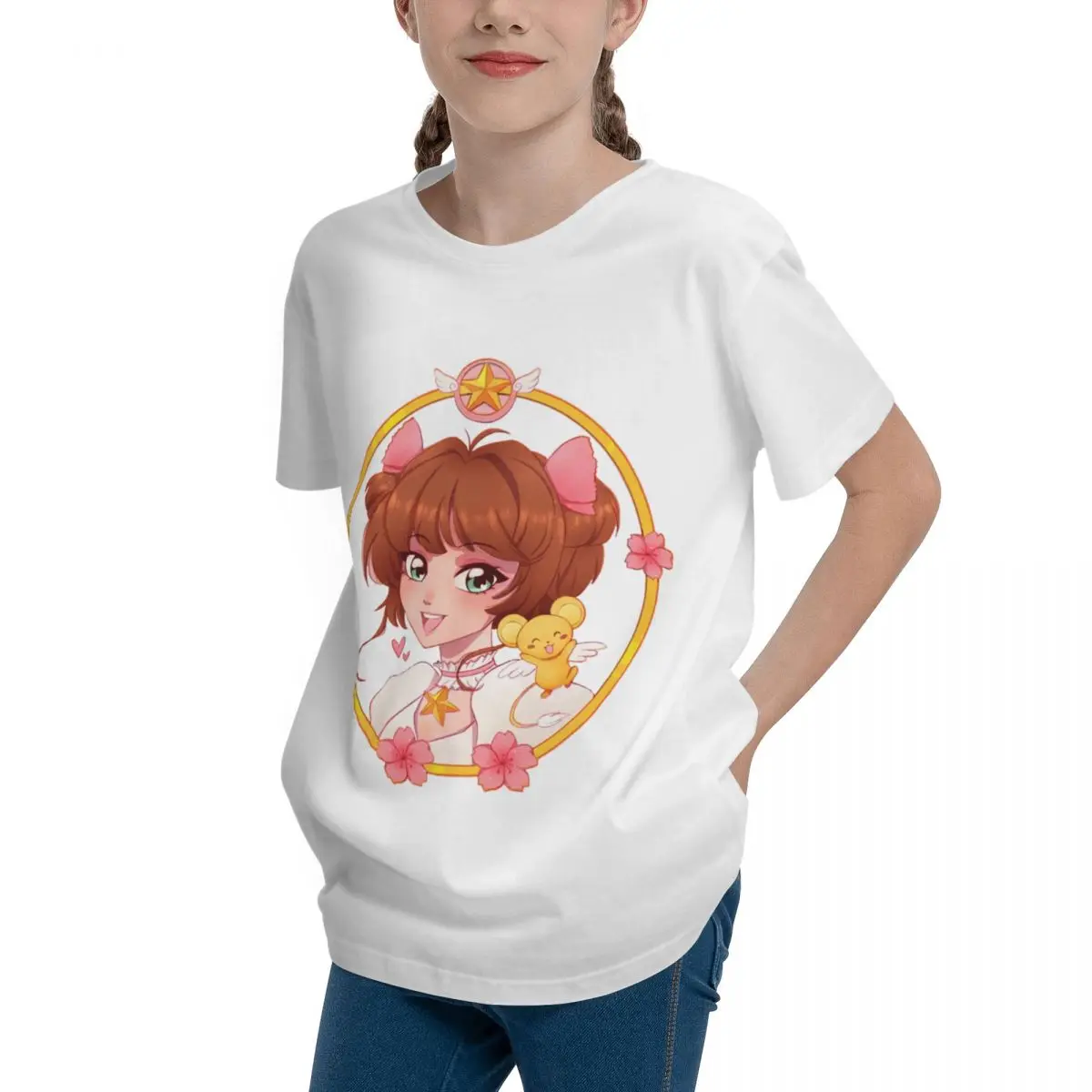 Teeanger Card Captor Sakura For Sale (001) Basic Short Sleeve T-Shirt Funny Geek Retro Top tee Hipster Vintage