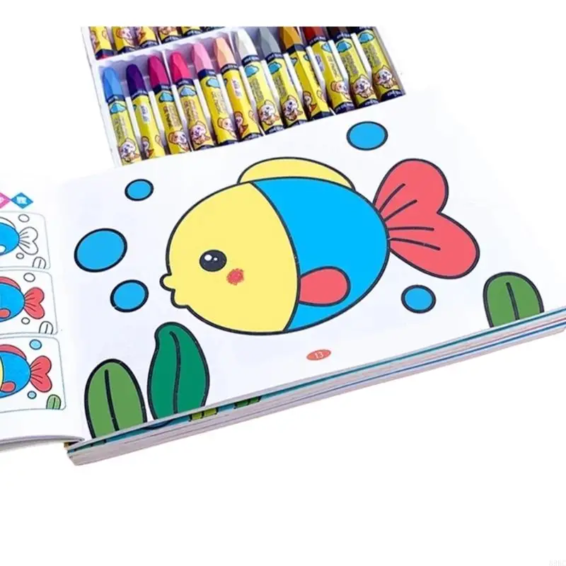 

2 шт. пошаговые раскраски с 36 цветными карандашами, детская книжка для рисования, 96 страниц каждая для художественного малышей
