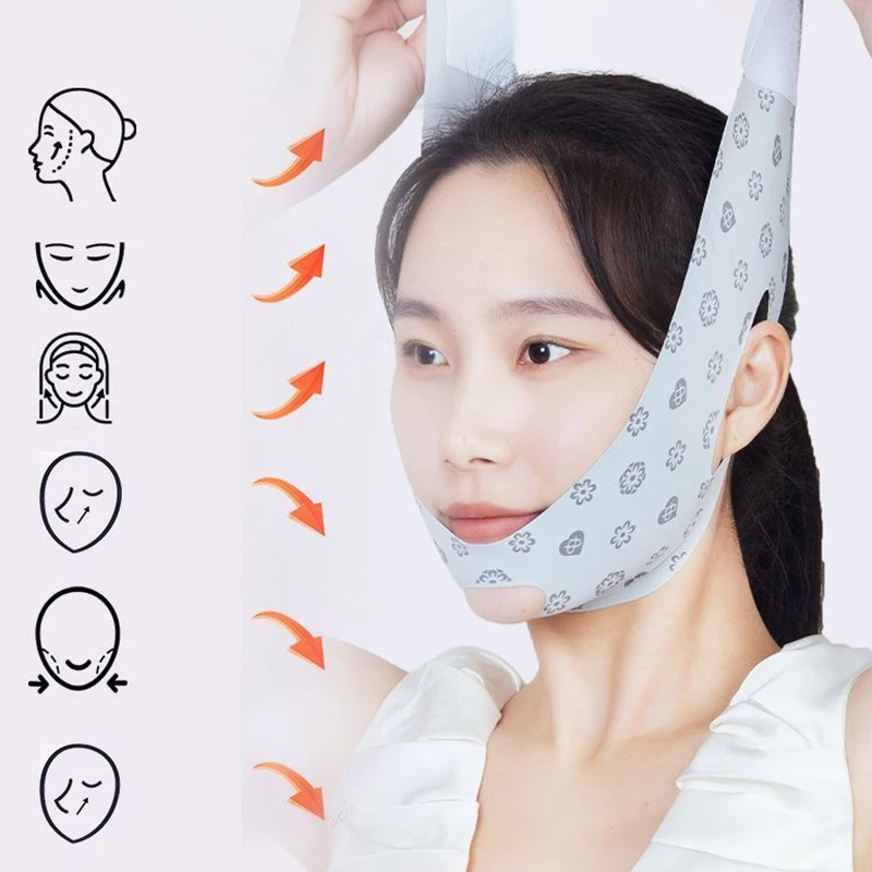 V หน้ากากรูป Double-Chin ลด Face Slimming BANDAGE Face Lifting เข็มขัดกระชับ Slim STRAP ต่อต้านริ้วรอย Skin Care เครื่องมือ