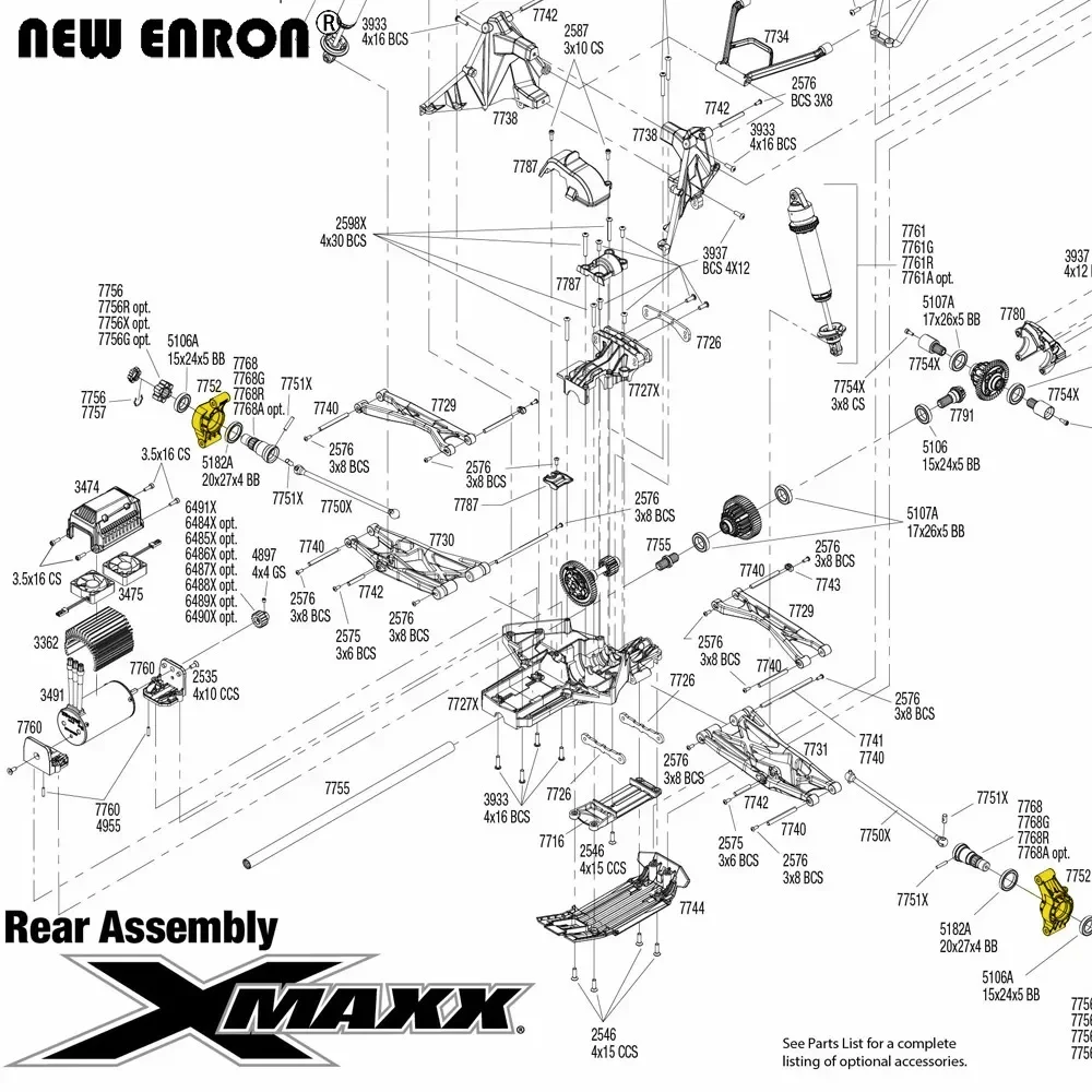 NEW ENRON #7752 Aluminum Alloy Rear Hub Carrier for RC Crawler Car Traxxas 1/5 XMaxx X-Maxx 6S 77076-4 8S 77086-4