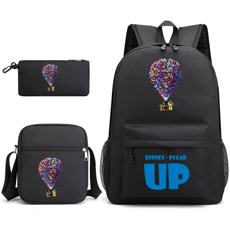 

3pcs Disney Cartoon Movie Up Bookbag Kids Backpack Student Boys Girls School bags Shoulder Bag Set Daily Backpacks Mochilas