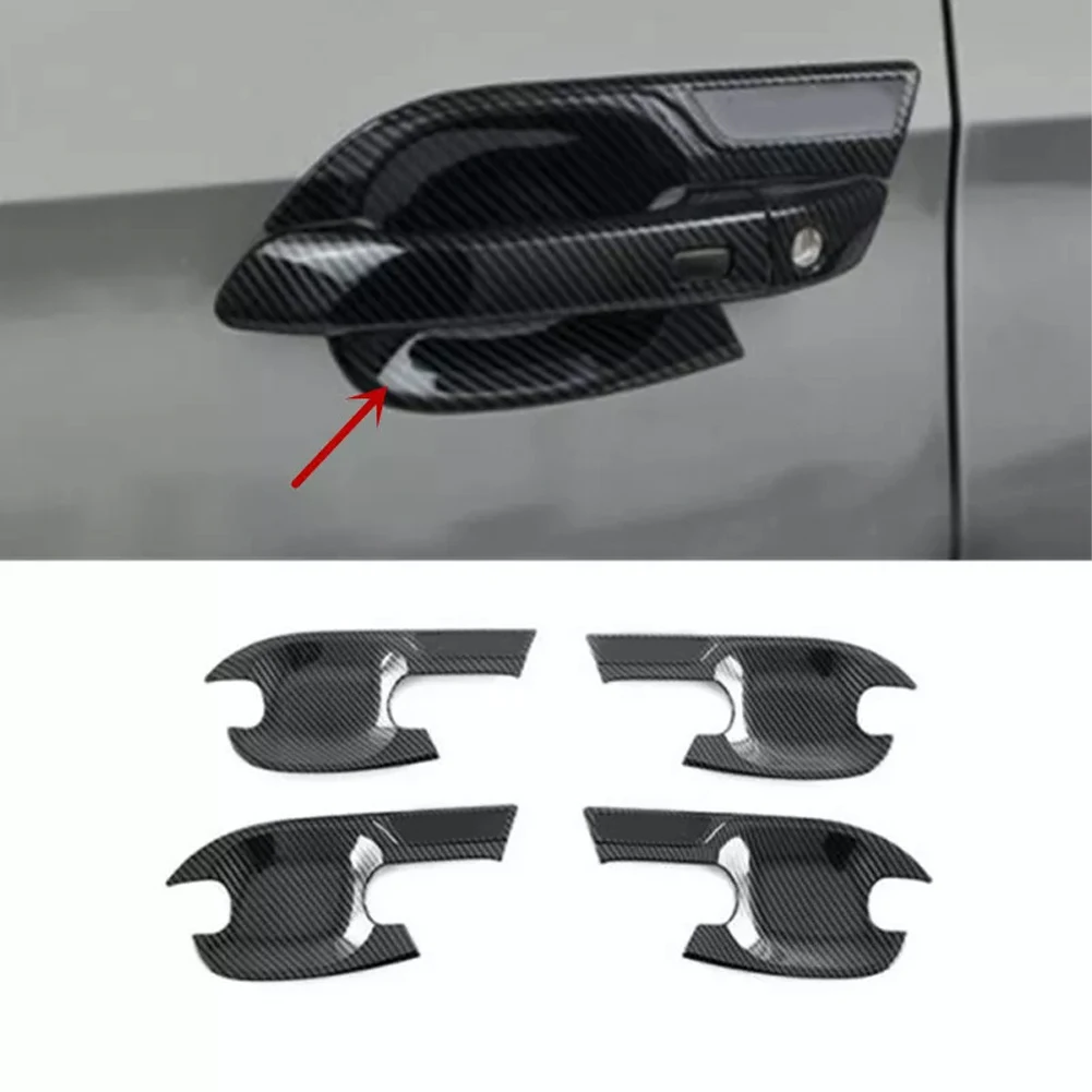 Door Bowl Cover Carbon Fiber Door Handle Anti-fading Material Direct Replacement Fitment For Isuzu D-Max 2021-2024