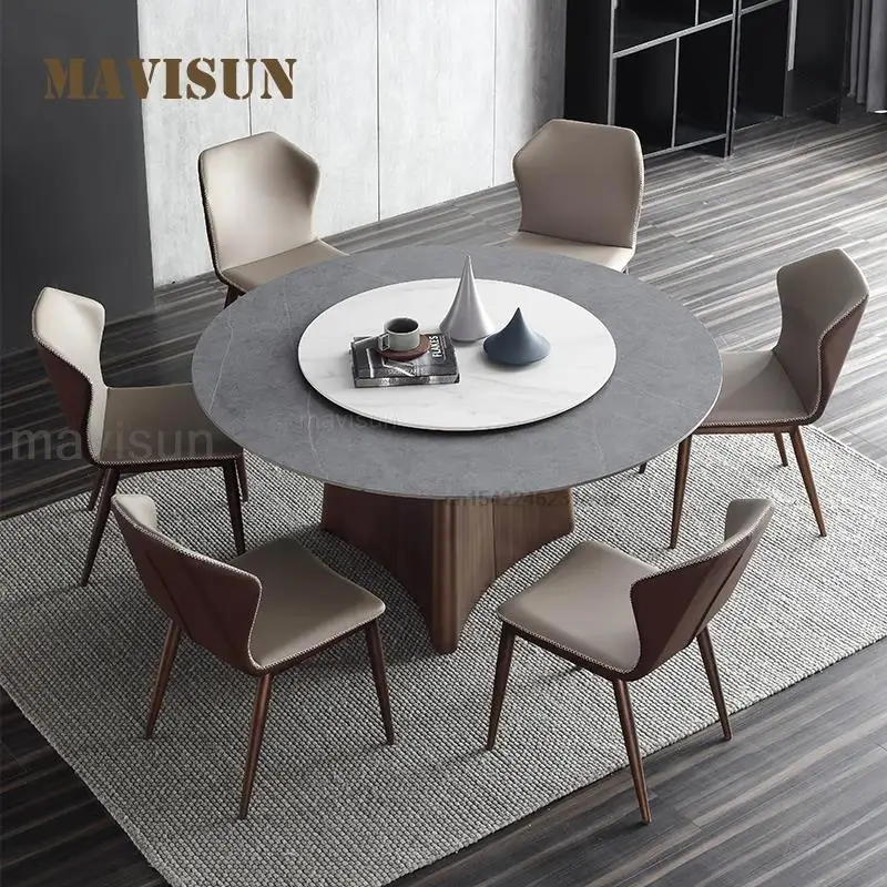 Loft Restaurant Kitchen Bar Round Table Nordic Style Large Dining Table Set For Villa Indoor Home Furniture In High Quality