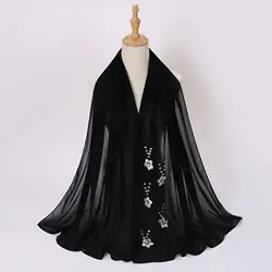 Sciarpa Hijab in Chiffon donna turbante con strass fascia islamica musulmana scialle semplice copricapo donna foulard sciarpe