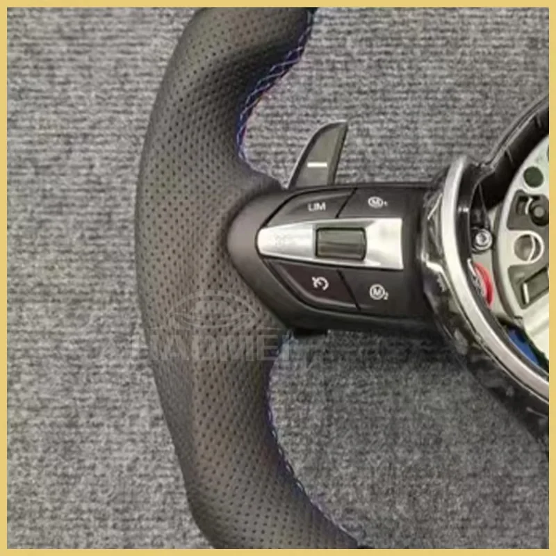 The Steering Wheel For BMW F30 F10 F31 F20 E90 Is Made Of Forged Carbon Material, And The Car Accessories Include The //M logo