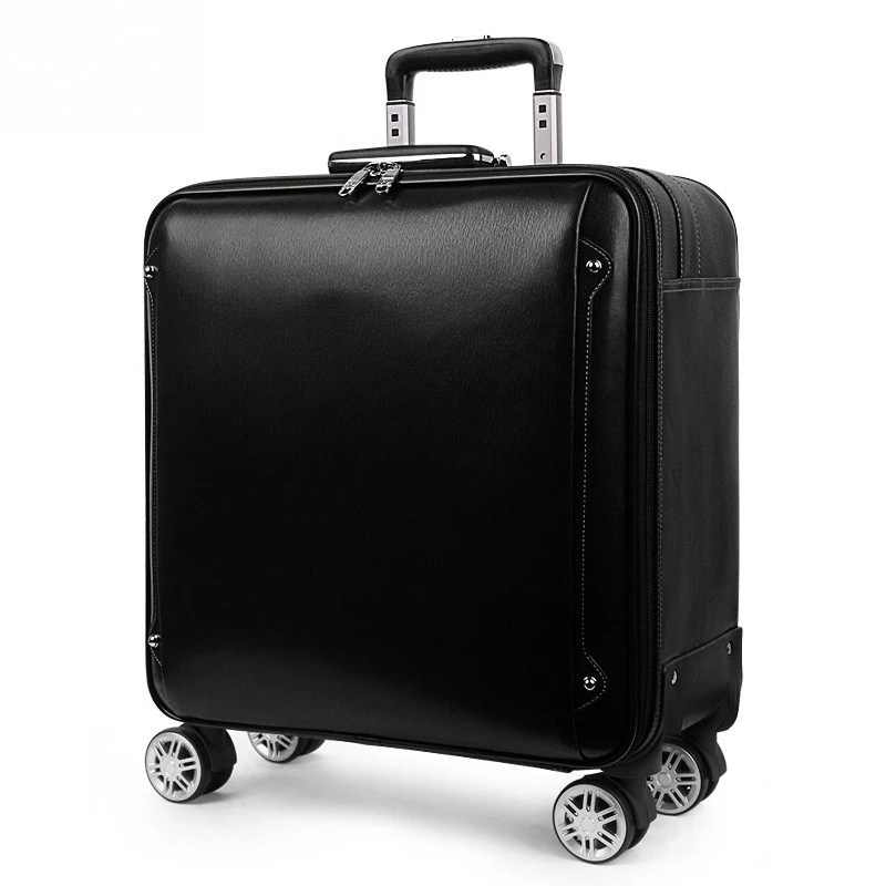 Suitcase Cowhide trolley case 20 inch boarding case Business suitcase 16 inch password suitcase