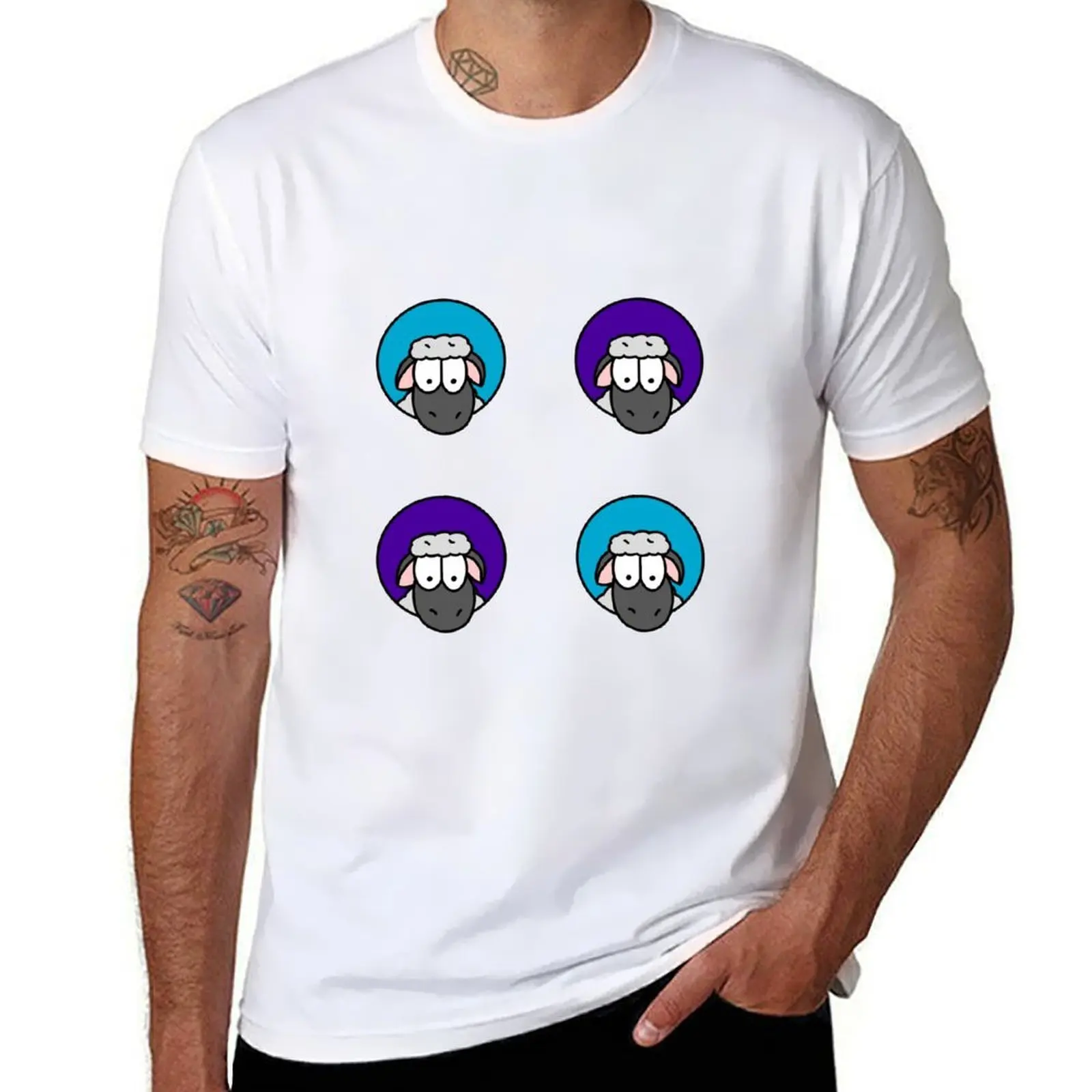 

Meet the Sheep (Blue and Purple) T-Shirt t shirts for man cotton soft t shirts for man pack cotton T-Shirt