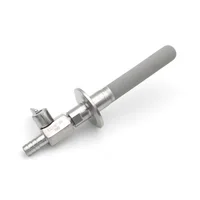 Tres abrazaderas de piedra de carbonatación SS316L, 50,5mm, acero inoxidable, 1/4 "", NPT, Gas, cerveza, filtro de elaboración casera, aireación con púa para manguera de 12,7mm