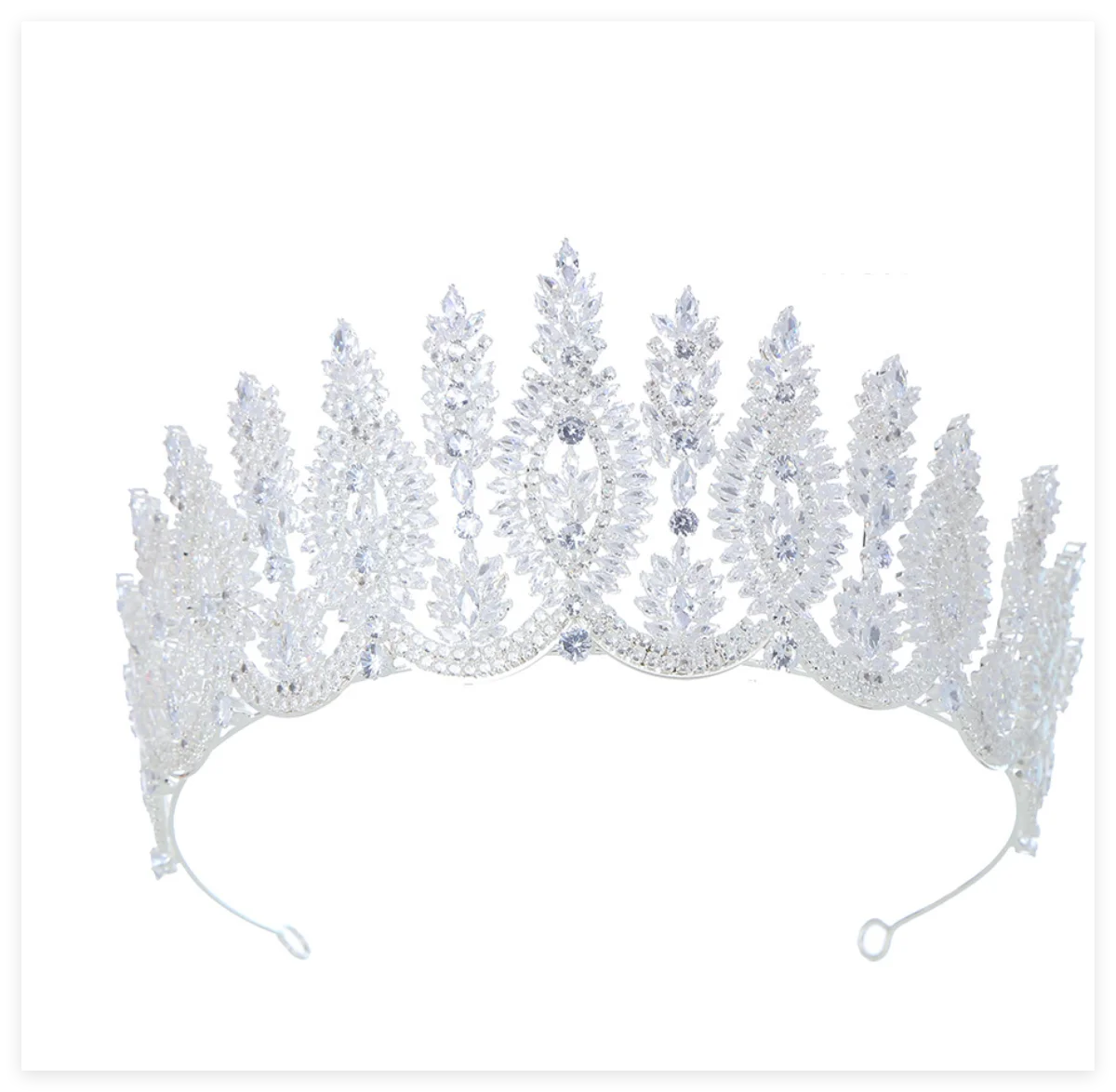 

Baroque Bridal Tiara Crown For Wedding Headdress Sliver Zirconia Crystal Queen Crowns For Pageant Prom Hair Jewelry Headpiece