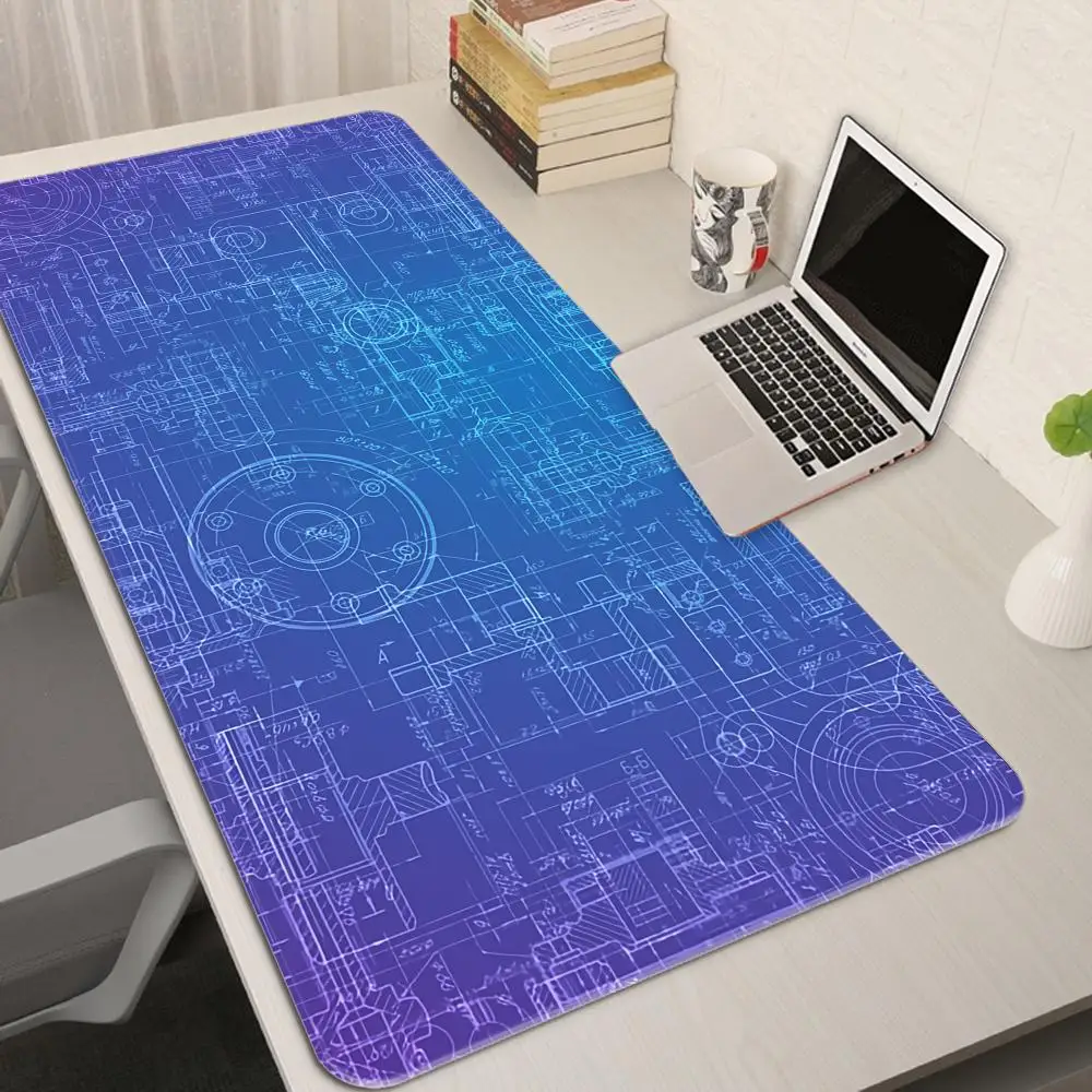 

Mouse Pad Gaming Accessory Mechanical Drawings Home Large HD Mousepad XXL MousePads Natural Rubber Carpet Non-Slip Table Mat