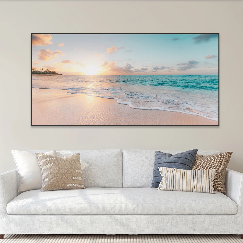 

Large Sea Landscape Poster Colorful Seascape on the North Shore of Oahu Hawaii Canvas Prints Wall Art Canvas Painting Home Decor