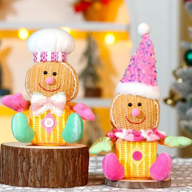 Animal relleno de peluche de pan de jengibre, muñecas coleccionables de larga duración, gnomos de Navidad, juguetes de peluche en colores brillantes para vacaciones