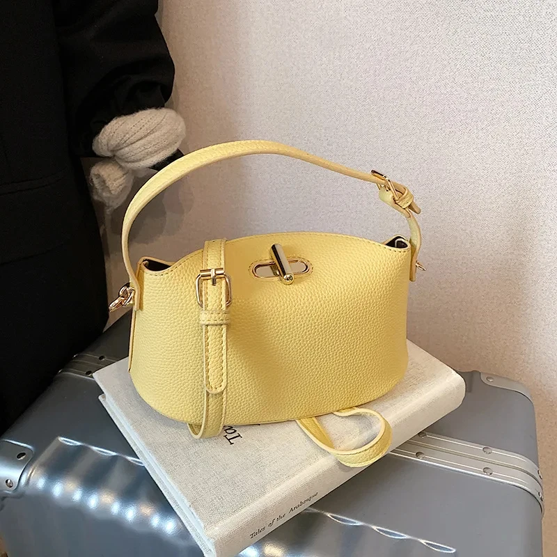 

Модная женская сумка-ведро 2026 года: мягкая, универсальная, супермодная, ярко-желтая, портативная, через плечо.