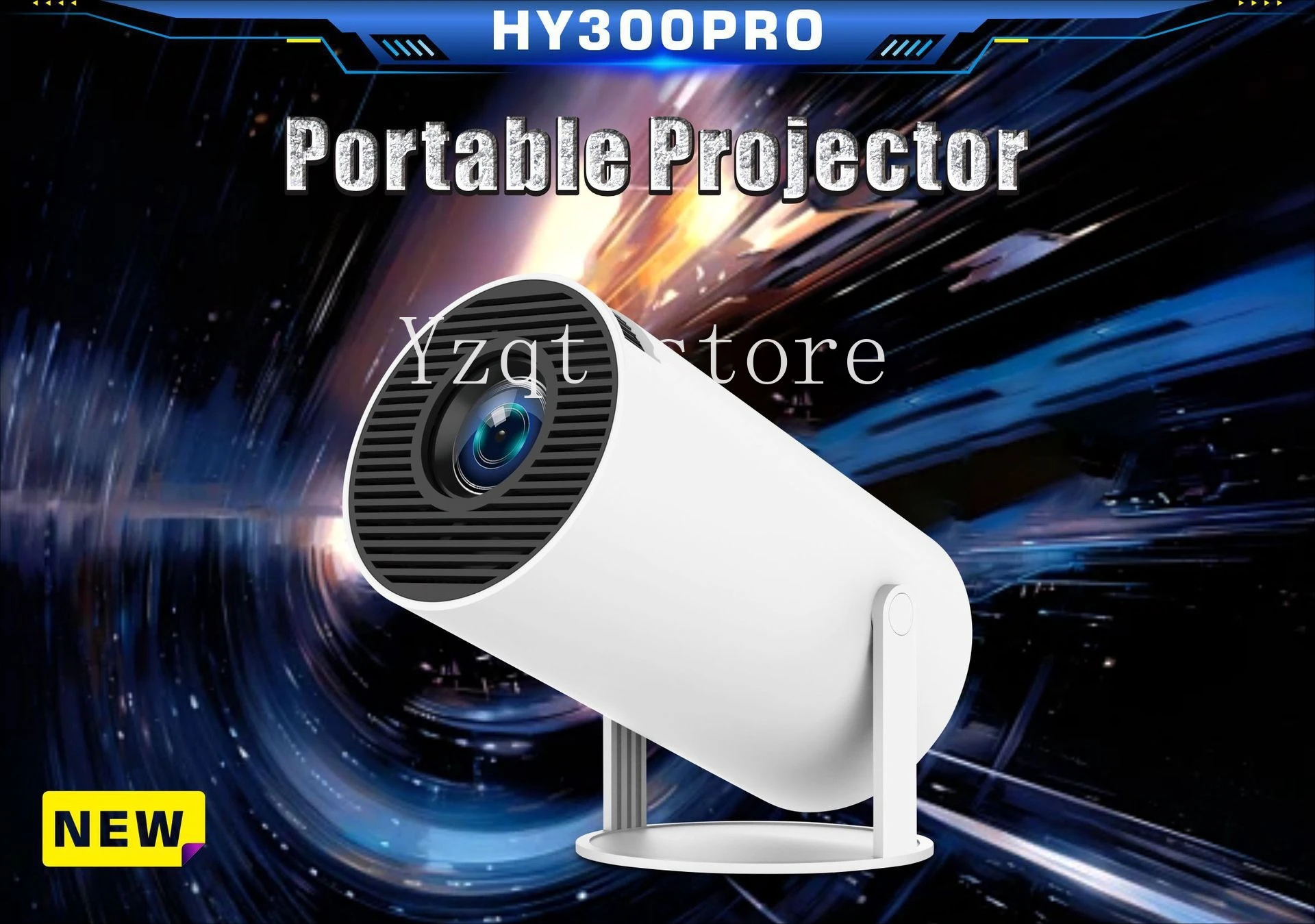 

Cross-border new HY300PRO WiFi6 high definition Android 13 version 5G Bluetooth portable home mini projector