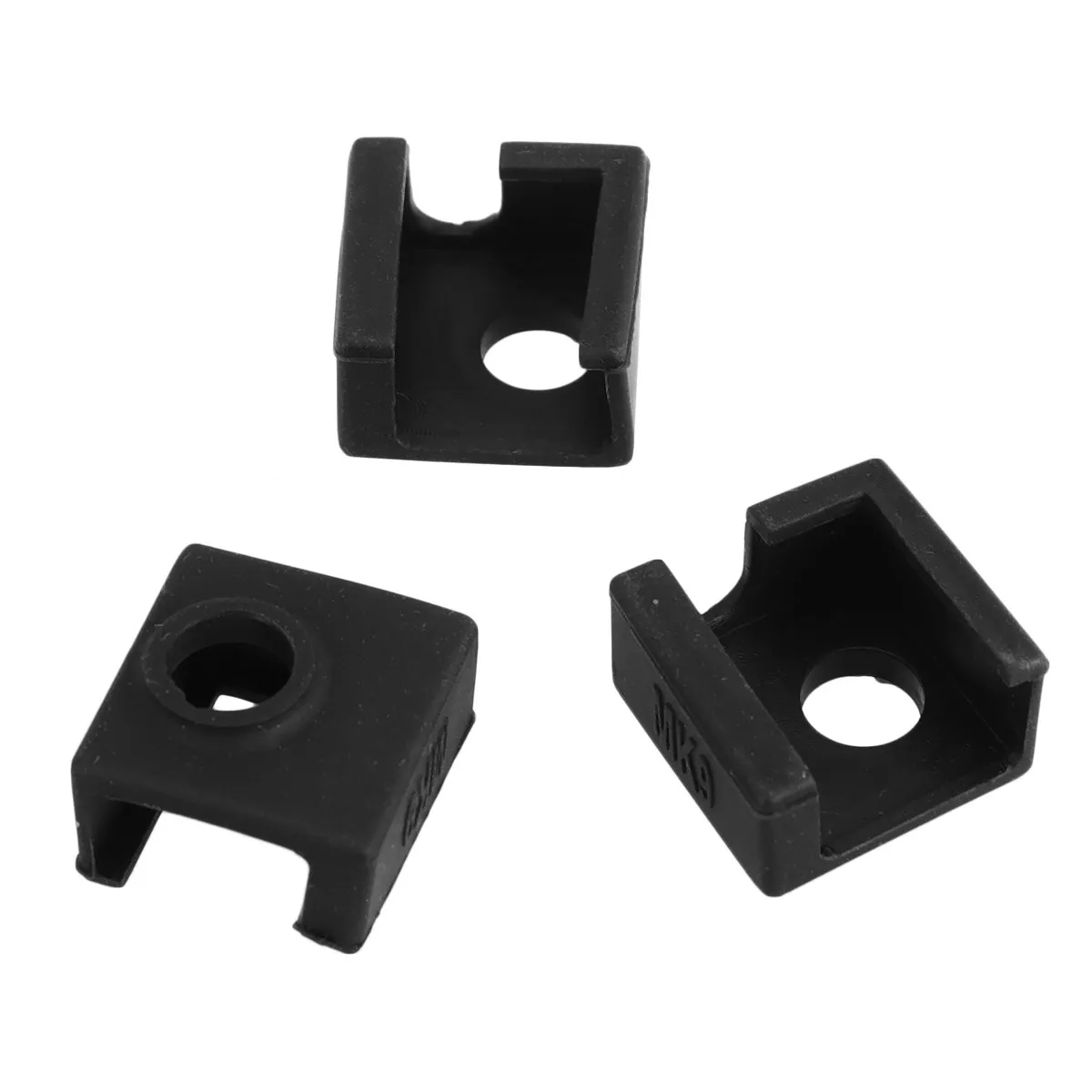 

3Pcs Heat Block Protective Silicone Sleeve Aluminum Block High Airflow Cooling Heater Sock for 3D Printer Mk7 Mk8 Black