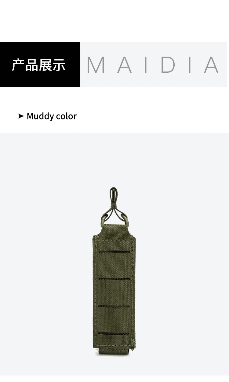 Nylon 9mm Magazintasche 1000D Lasergeschnitten Leichtgewicht Einzelne Molle Taktische EDC-Taschen Rucksack Weste Jagdzubehör – Detail 12
