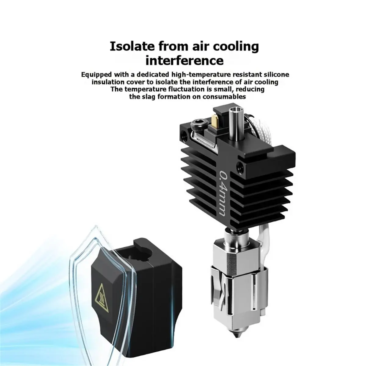 Extruder Hotend for C5/C5 Pro 0.4mm Wear Resistant Nozzle Integrated Print Head with Silicone Cleaning Brush