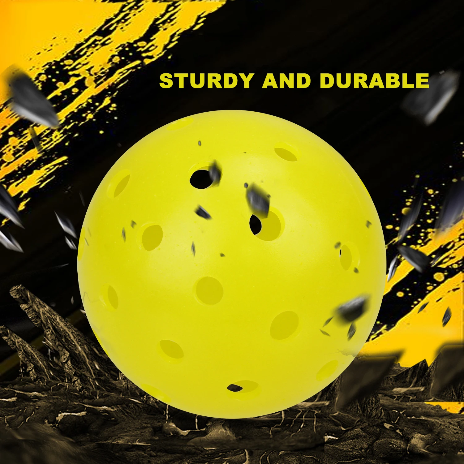 KOFULL 74MM Outdoor Pickleball Balls 40 Holes Rotation Molded ONE-Piece High Bounce 12Pcs/Pack