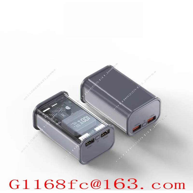 2 21700 Transparent Fast Charging Flash Charging Mobile Power Supply DIY Kit Power Bank Shell Sleeve 22.5W Battery Box