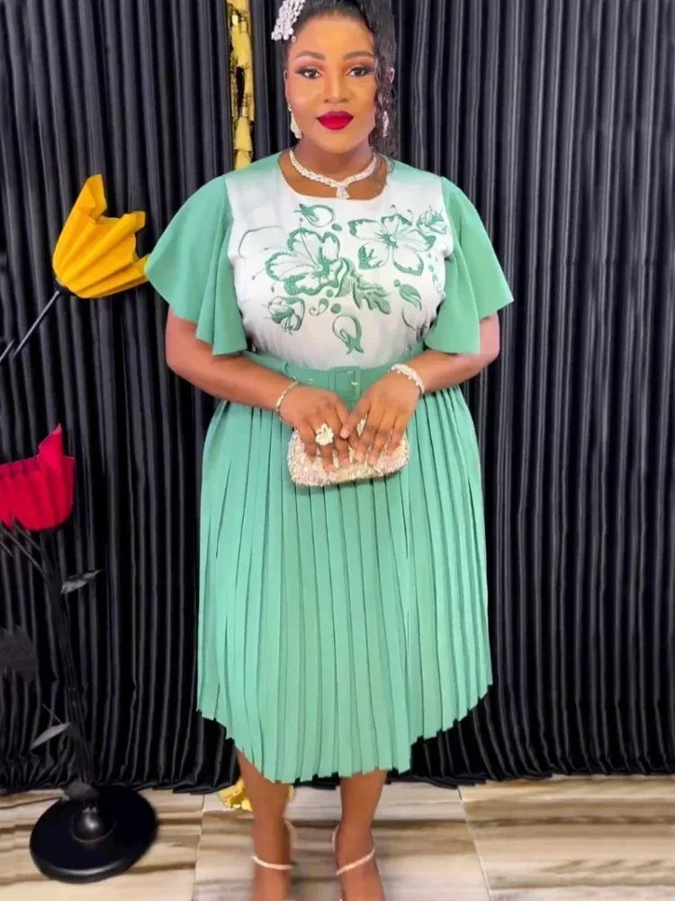 

Elegant African Dresses for Women 2025 New Spring Print Wedding Party Dress Dashiki Ankara Turkey Outfits Robe Africa Clothing