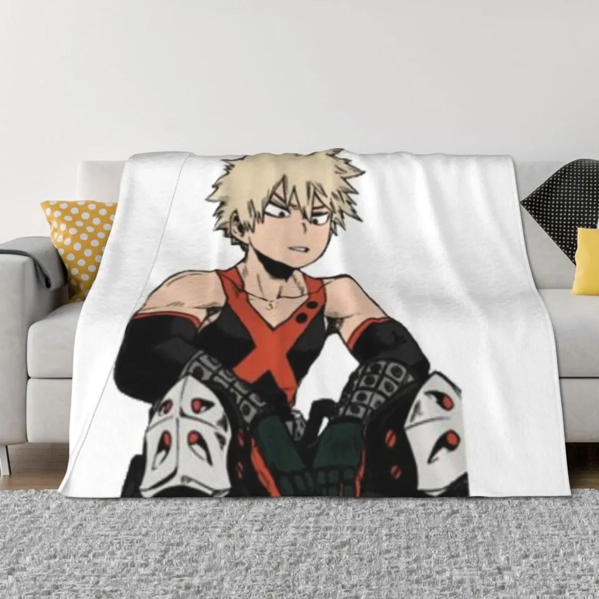

Bakugou Katsuki Throw Blanket Flannel Fabric Hairy Camping cosplay anime Blankets