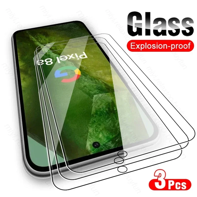 Pixel8a 5G Case 3 قطعة 9H واقي للشاشة من الزجاج المقسى لهاتف Google Pixel 8a 5G حماية الزجاج على Googe Gogle Pixle 8a 8 a a8 2024