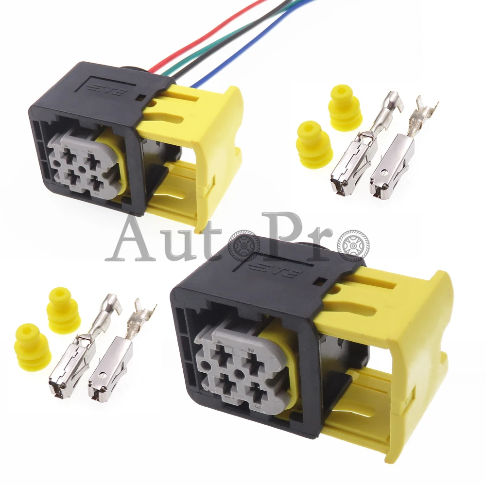 1 Set 4 Hole 2-1418390-1 AC Assembly Auto Urea Pump Wire Harness Plastic Housing Connector Car Nitrox Oxygen Sensor Sealed Plug