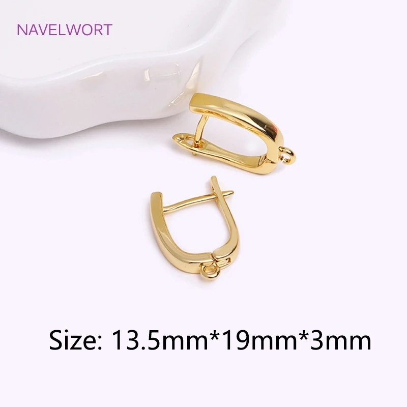 18K Gold Plated Brass Earring Hook Clasp,High Quality Ear wire For Earring Making Findings,Accessories For Earrings