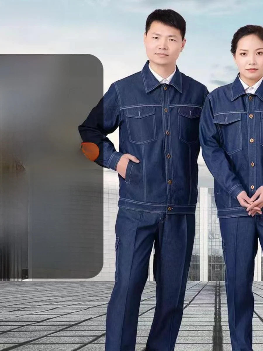 

Lightweight Summer Denim Workwear Suit Zipper Se Power Work orm Wear Resistant Breathable School orm