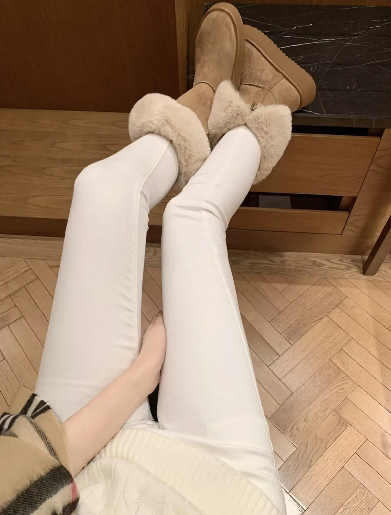 

High Waist Fce Lined Slim Fit Bootcut Jeans Women's Butt Lifting Casual Cotton Stretch Denim Pants Slimming Versatile Trou...