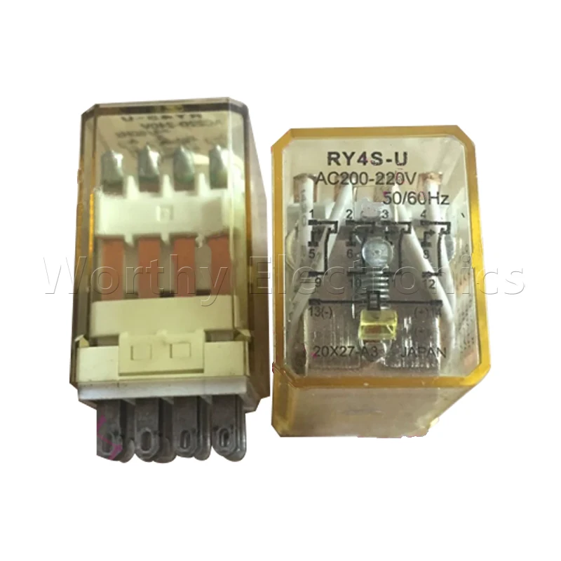 Free shipping 10pcs/lot relay 220VAC 14PIN RY4S-U  AC200-220v