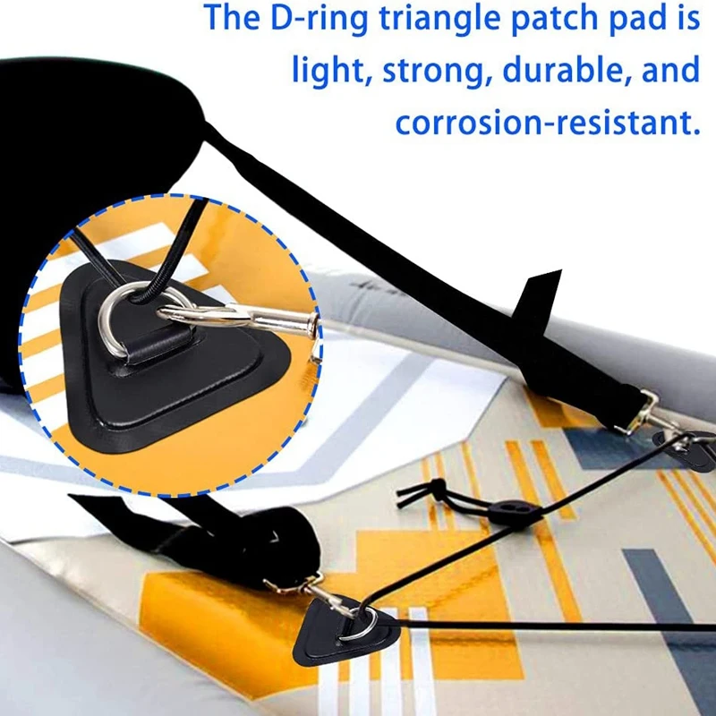 6Pack D-Ring Patch for Inflatable Boat Kayak Dinghy SUPs D-Ring PVC Patch Canoe Rafting Accessories Black