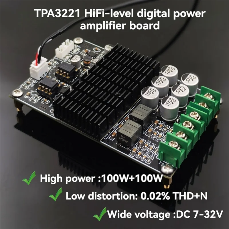 M16K-DAM-100 TPA3221 100 W + 100 W Eindversterker Voor DIY Home Sound Audio Systemen Klasse D Dual Channel digitale Amp Module