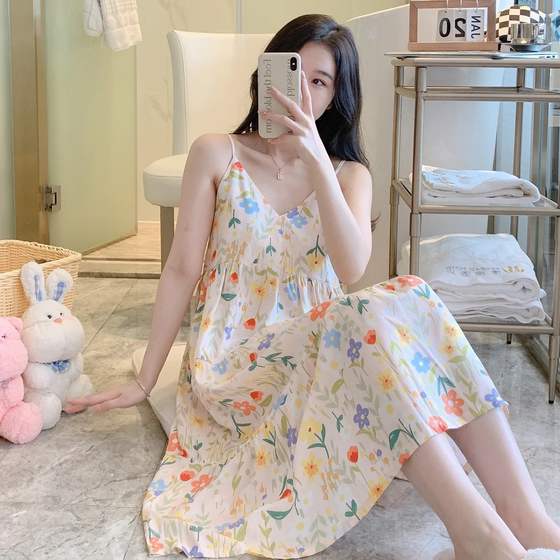 Slip Nightdress Women Summer Pajamas Cotton Plus Size Thin Homewear Robe Dress Women Lingerie Sexy Nightgown Mori Nightwear